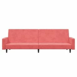 VidaXL Canapé-lit à 2 places Rose Velours -Canapés Soldes 2022 image 4 337314