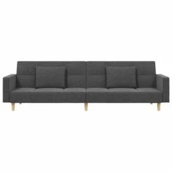 VidaXL Canapé-lit à 2 places avec deux oreillers Gris clair Tissu 9 VidaXL Canapé-lit à 2 places avec deux oreillers Gris clair Tissu -Canapés Soldes 2022 image 4 337427