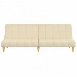 VidaXL Canapé-lit à 2 places Crème Tissu 9 VidaXL Canapé-lit à 2 places Crème Tissu -Canapés Soldes 2022 image 4 337480