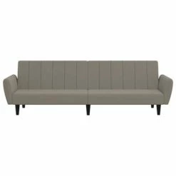 VidaXL Canapé-lit à 2 places Gris clair Velours -Canapés Soldes 2022 image 4 337536