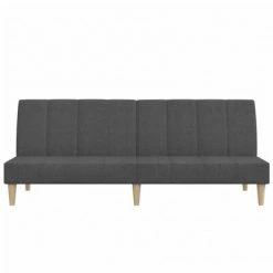 VidaXL Canapé-lit à 2 places Gris foncé Tissu -Canapés Soldes 2022 image 4 337547