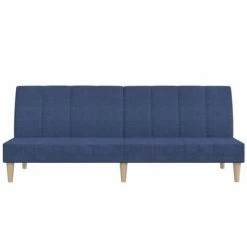 VidaXL Canapé-lit à 2 places Bleu Tissu -Canapés Soldes 2022 image 4 337552