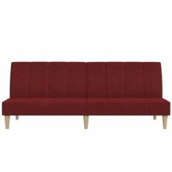 VidaXL Canapé-lit à 2 places Rouge bordeaux Tissu -Canapés Soldes 2022 image 4 337555