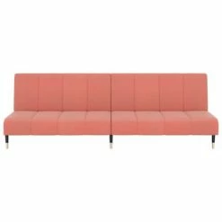 VidaXL Canapé-lit à 2 places Rose Velours -Canapés Soldes 2022 image 4 337575