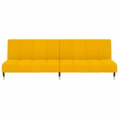 VidaXL Canapé-lit à 2 places Jaune Velours 9 VidaXL Canapé-lit à 2 places Jaune Velours -Canapés Soldes 2022 image 4 337578