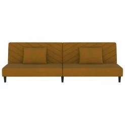 VidaXL Canapé-lit à 2 places avec deux oreillers Marron Velours 9 VidaXL Canapé-lit à 2 places avec deux oreillers Marron Velours -Canapés Soldes 2022 image 4 337625