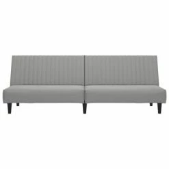 VidaXL Canapé-lit à 2 places Gris clair Velours -Canapés Soldes 2022 image 4 337639