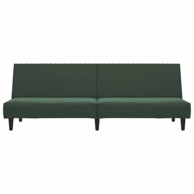 VidaXL Canapé-lit à 2 places Vert foncé Velours 4 VidaXL Canapé-lit à 2 places Vert foncé Velours – Image 4