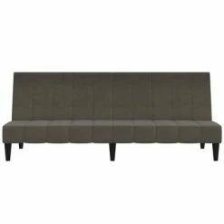 VidaXL Canapé-lit à 2 places Gris foncé Tissu microfibre -Canapés Soldes 2022 image 4 340662
