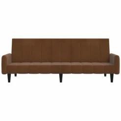 VidaXL Canapé-lit à 2 places Marron Tissu microfibre -Canapés Soldes 2022 image 4 340665