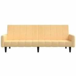VidaXL Canapé-lit à 2 places Crème Tissu microfibre -Canapés Soldes 2022 image 4 340670