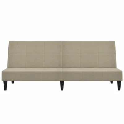 VidaXL Canapé-lit à 2 places Gris clair Tissu microfibre 4 VidaXL Canapé-lit à 2 places Gris clair Tissu microfibre – Image 4