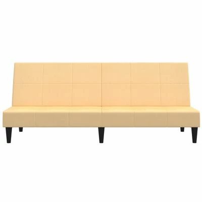 VidaXL Canapé-lit à 2 places Crème Tissu microfibre 4 VidaXL Canapé-lit à 2 places Crème Tissu microfibre – Image 4