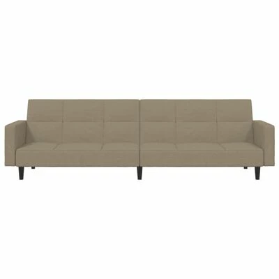 VidaXL Canapé-lit à 2 places Gris clair Microfibre 4 VidaXL Canapé-lit à 2 places Gris clair Microfibre – Image 4