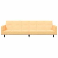 VidaXL Canapé-lit à 2 places Crème Microfibre 9 VidaXL Canapé-lit à 2 places Crème Microfibre -Canapés Soldes 2022 image 4 340682