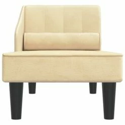 VidaXL Canapé-lit 2 places Crème Velours -Canapés Soldes 2022 image 4 340723