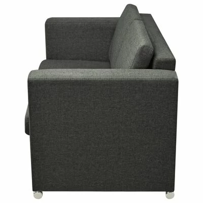 VidaXL Canapé à 2 places Tissu Gris foncé 5 VidaXL Canapé à 2 places Tissu Gris foncé – Image 5