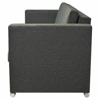 VidaXL Canapé à 3 places Tissu Gris foncé 5 VidaXL Canapé à 3 places Tissu Gris foncé – Image 5