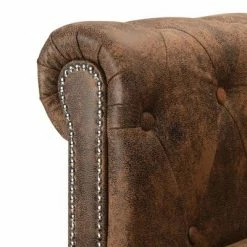 VidaXL Canapé Chesterfield en forme de L Cuir daim synthétique Marron 10 VidaXL Canapé Chesterfield en forme de L Cuir daim synthétique Marron -Canapés Soldes 2022 image 5 245535