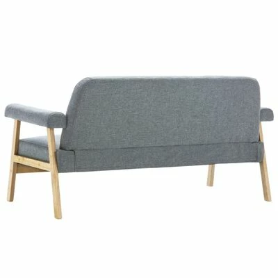 VidaXL Canapé à 3 places Tissu Gris clair 5 VidaXL Canapé à 3 places Tissu Gris clair – Image 5