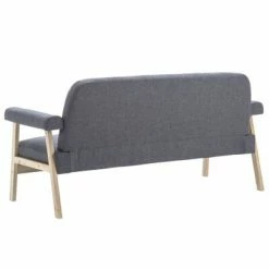 VidaXL Canapé à 3 places Tissu Gris foncé -Canapés Soldes 2022 image 5 246647