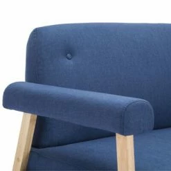 VidaXL Canapé à 3 places Tissu Bleu -Canapés Soldes 2022 image 5 246650