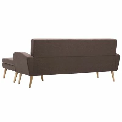 VidaXL Canapé d'angle Revêtement en tissu 186x136x79 cm Marron 5 VidaXL Canapé d'angle Revêtement en tissu 186x136x79 cm Marron – Image 5