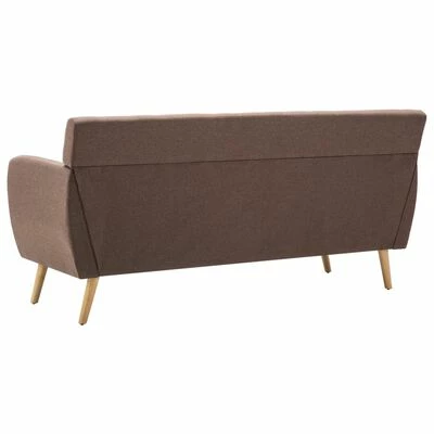 VidaXL Canapé à 3 places Revêtement en tissu 172x70x82 cm Marron 5 VidaXL Canapé à 3 places Revêtement en tissu 172x70x82 cm Marron – Image 5