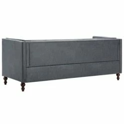 VidaXL Canapé Chesterfield à 3 places Revêtement en tissu Gris -Canapés Soldes 2022 image 5 247160