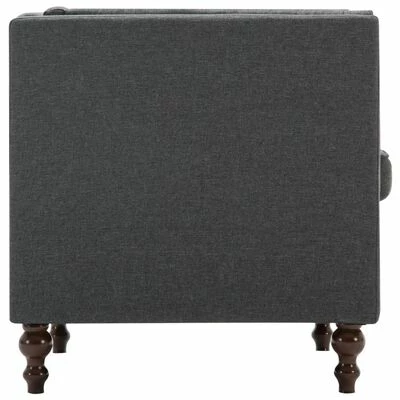 VidaXL Canapé Chesterfield à 3 places Revêtement en tissu Gris foncé 5 VidaXL Canapé Chesterfield à 3 places Revêtement en tissu Gris foncé – Image 5