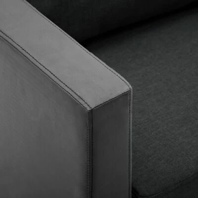 VidaXL Canapé à 2 places Simili-cuir Noir et gris foncé 5 VidaXL Canapé à 2 places Simili-cuir Noir et gris foncé – Image 5