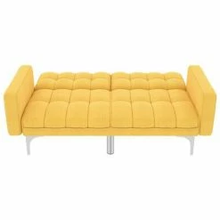 VidaXL Canapé-lit Jaune Tissu -Canapés Soldes 2022 image 5 247218
