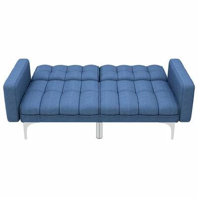 VidaXL Canapé-lit Bleu Tissu 5 VidaXL Canapé-lit Bleu Tissu – Image 5