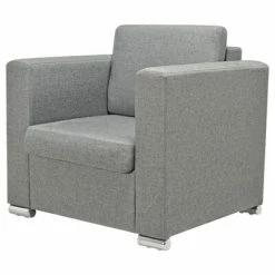 VidaXL Ensemble de canapés trois pièces Tissu Gris clair 10 VidaXL Ensemble de canapés trois pièces Tissu Gris clair -Canapés Soldes 2022 image 5 274213
