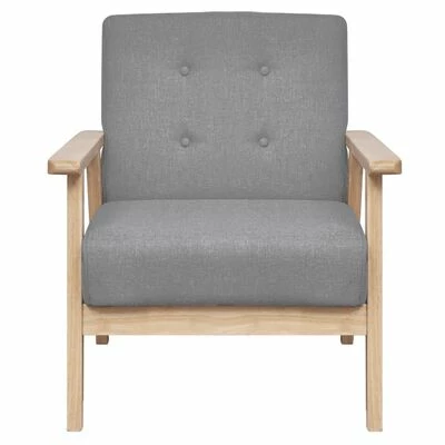 VidaXL Ensemble de canapés 2 pcs Tissu Gris clair 5 VidaXL Ensemble de canapés 2 pcs Tissu Gris clair – Image 5