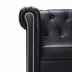 VidaXL Canapé Chesterfield en forme de L Cuir synthétique Noir 10 VidaXL Canapé Chesterfield en forme de L Cuir synthétique Noir -Canapés Soldes 2022 image 5 275224