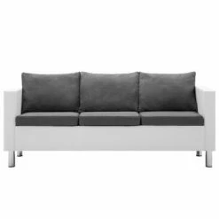 VidaXL Ensemble de canapé 2 pcs Similicuir Blanc et gris clair 10 VidaXL Ensemble de canapé 2 pcs Similicuir Blanc et gris clair -Canapés Soldes 2022 image 5 275513