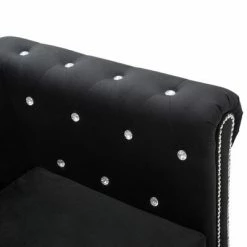 VidaXL Canapés Chesterfield 2 pcs Revêtement en velours Noir -Canapés Soldes 2022 image 5 275615