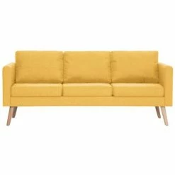 VidaXL Ensemble de canapé 2 pcs Tissu Jaune -Canapés Soldes 2022 image 5 276856