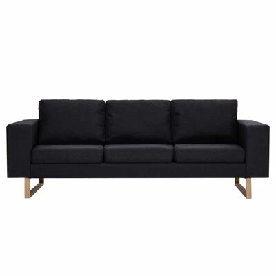 VidaXL Ensemble de canapé 2 pcs Tissu Noir 5 VidaXL Ensemble de canapé 2 pcs Tissu Noir – Image 5