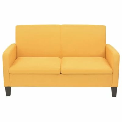 VidaXL Ensemble de canapés 2 pcs Tissu Jaune 5 VidaXL Ensemble de canapés 2 pcs Tissu Jaune – Image 5