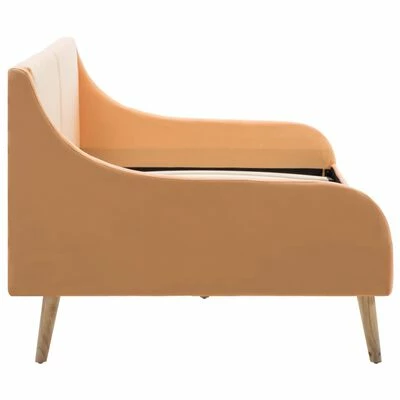 VidaXL Cadre de lit de jour avec matelas en mousse Orange Tissu 5 VidaXL Cadre de lit de jour avec matelas en mousse Orange Tissu – Image 5