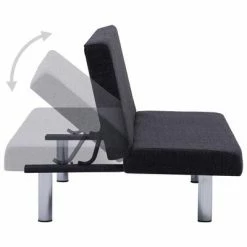 VidaXL Canapé-lit Gris foncé Polyester -Canapés Soldes 2022 image 5 282193