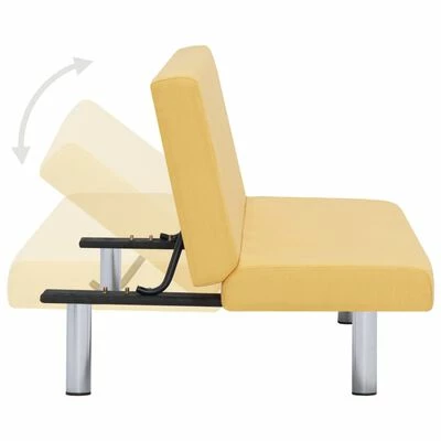 VidaXL Canapé-lit Jaune Polyester 5 VidaXL Canapé-lit Jaune Polyester – Image 5