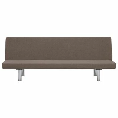 VidaXL Canapé-lit Taupe Polyester 5 VidaXL Canapé-lit Taupe Polyester – Image 5