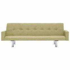 VidaXL Canapé-lit avec accoudoir Vert Polyester -Canapés Soldes 2022 image 5 282222