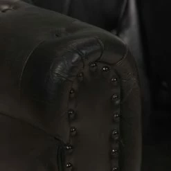 VidaXL Canapé Chesterfield à 2 places Noir Cuir véritable -Canapés Soldes 2022 image 5 283760