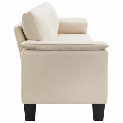 VidaXL Canapé à 4 places Crème Tissu 5 VidaXL Canapé à 4 places Crème Tissu – Image 5