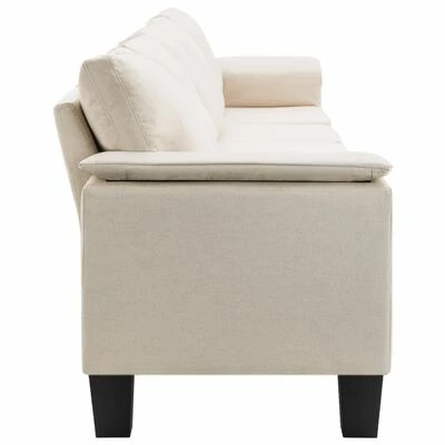 VidaXL Canapé à 5 places Crème Tissu 5 VidaXL Canapé à 5 places Crème Tissu – Image 5