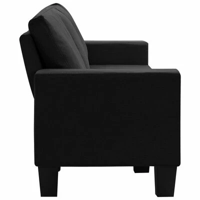 VidaXL Canapé à 4 places Noir Tissu 5 VidaXL Canapé à 4 places Noir Tissu – Image 5